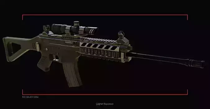 Game Ready PBR Rifle gun with scope