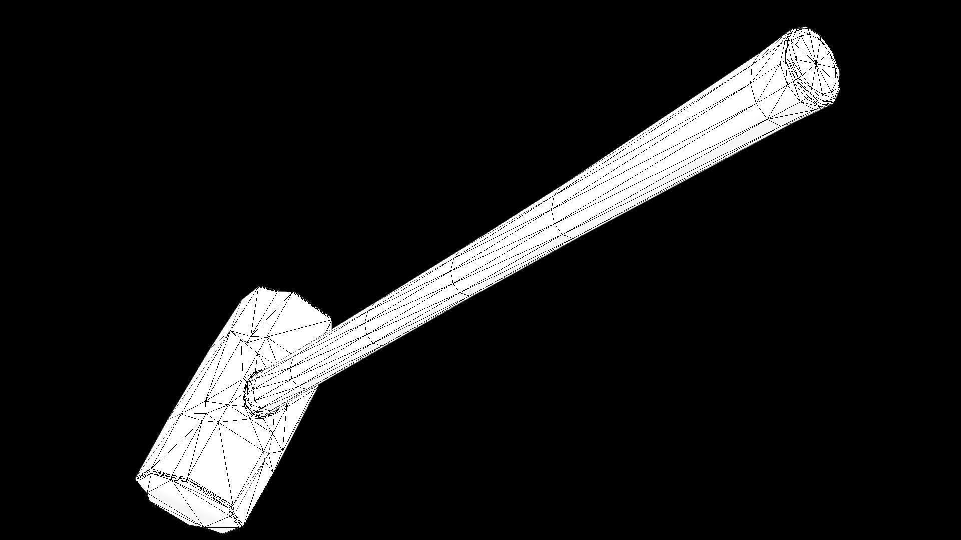 Old Sledgehammer PBR Low-poly 3D model_3