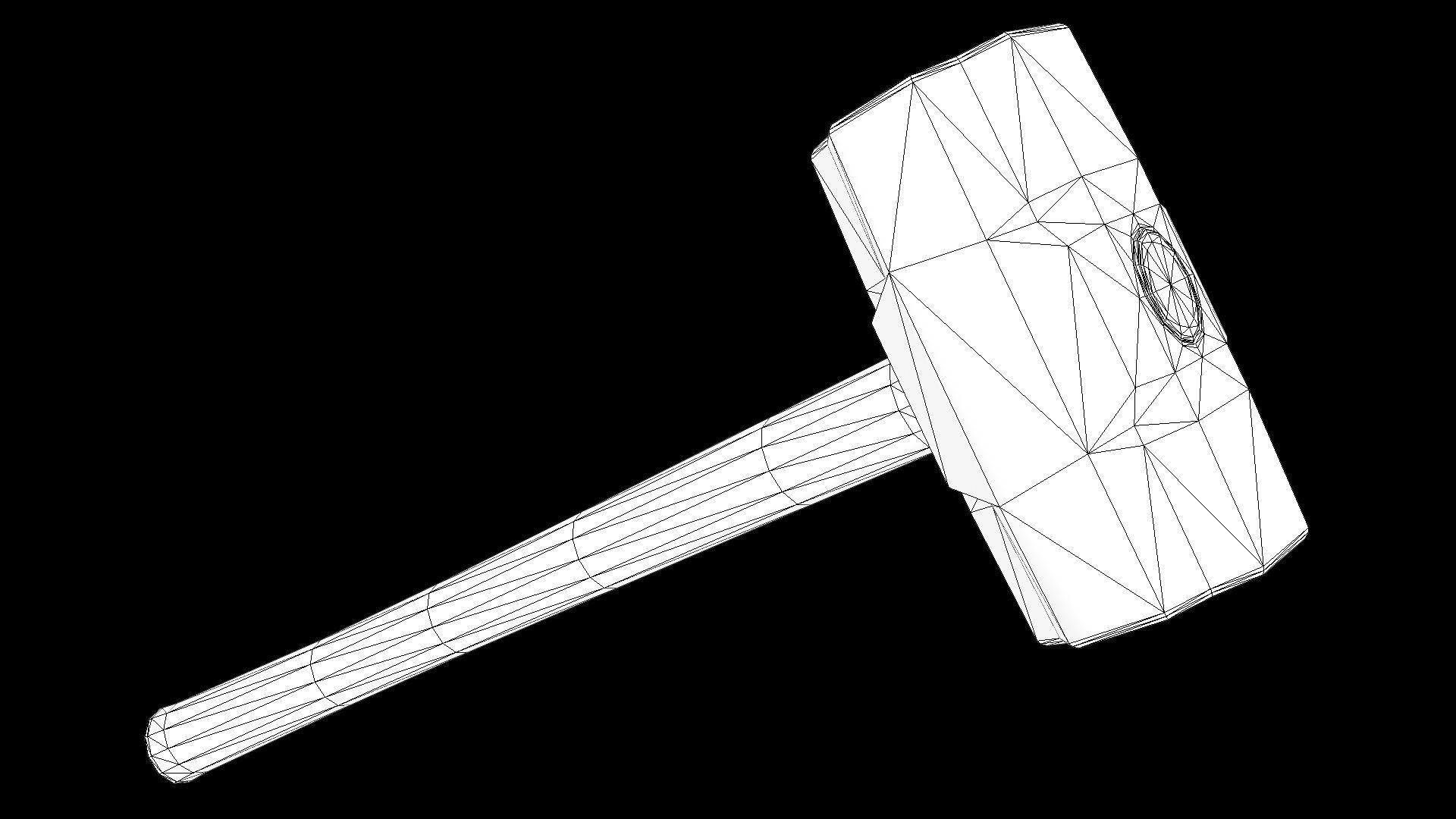 Old Sledgehammer PBR Low-poly 3D model_1