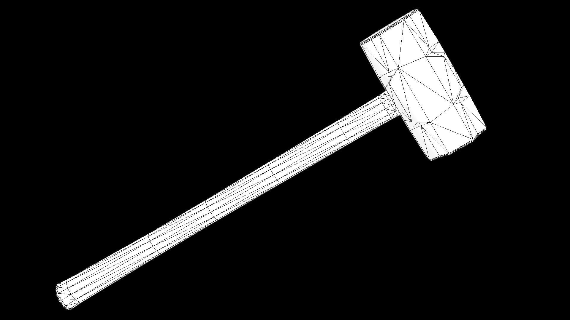 Old Sledgehammer PBR Low-poly 3D model_2