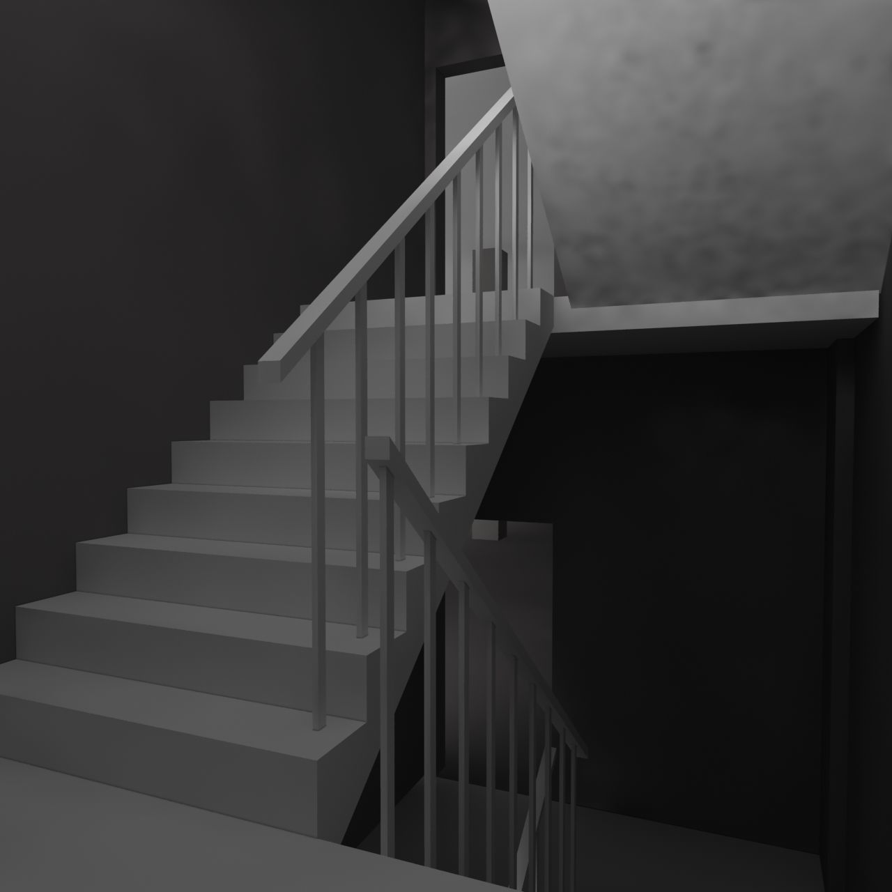 office building Low-poly 3D model_7