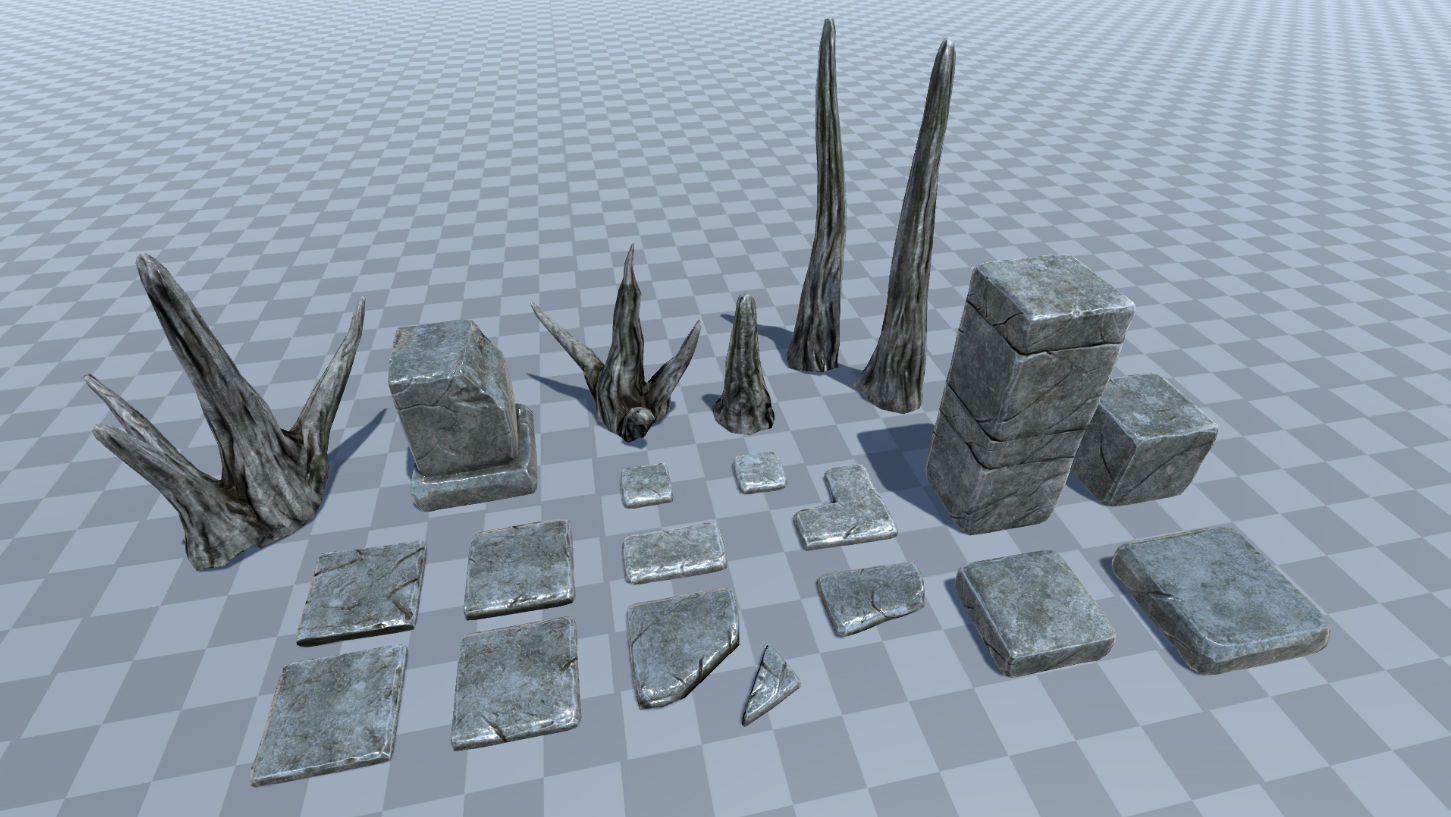 Top Down Cave Environment Pack Unity Unreal Engine Low-poly 3D model_11