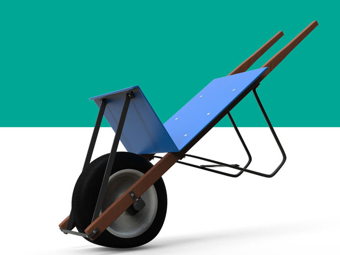 Wheelbarrow Low-poly 3D model