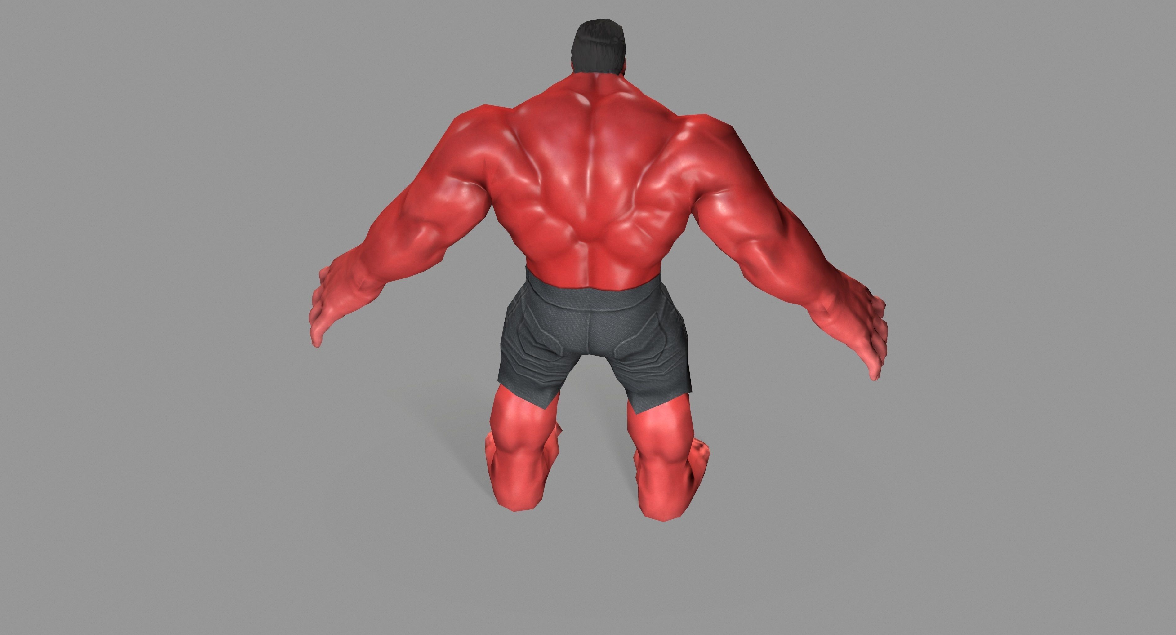 Hulk red Low-poly 3D model_13