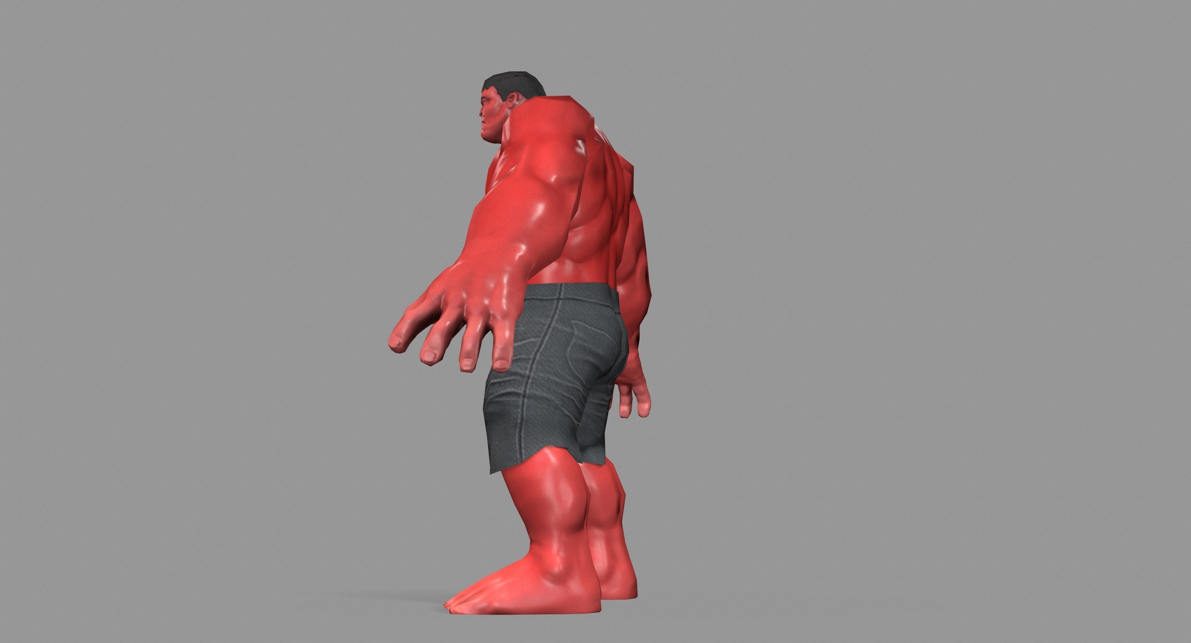 Hulk red Low-poly 3D model_24
