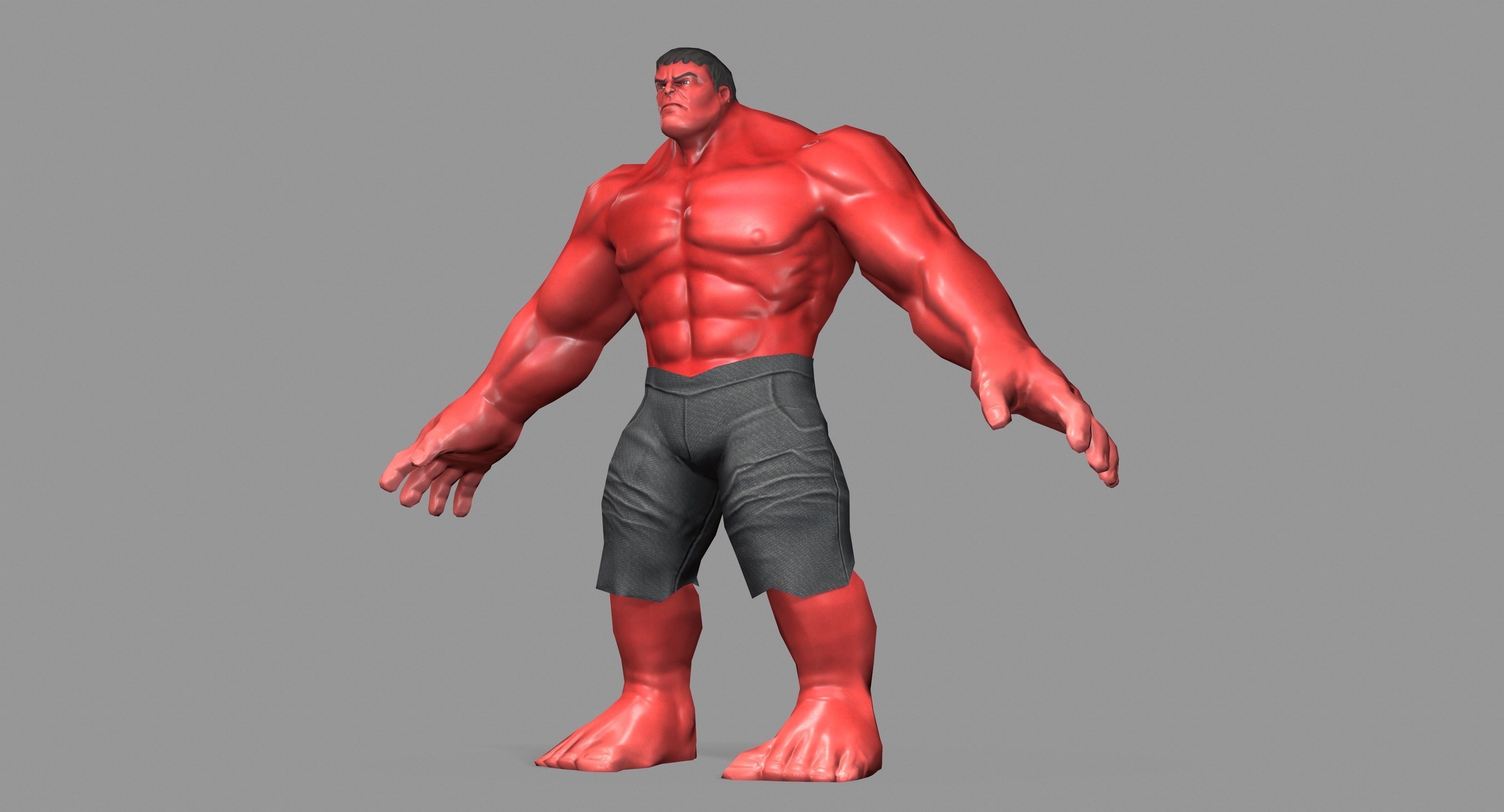 Hulk red Low-poly 3D model_17
