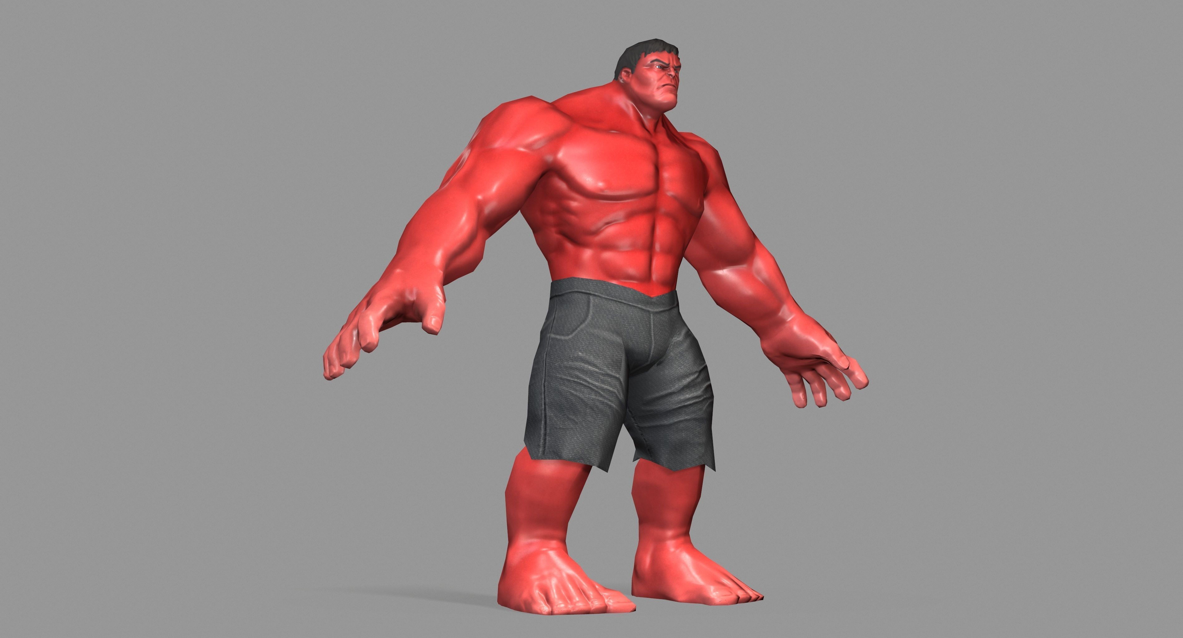 Hulk red Low-poly 3D model_19