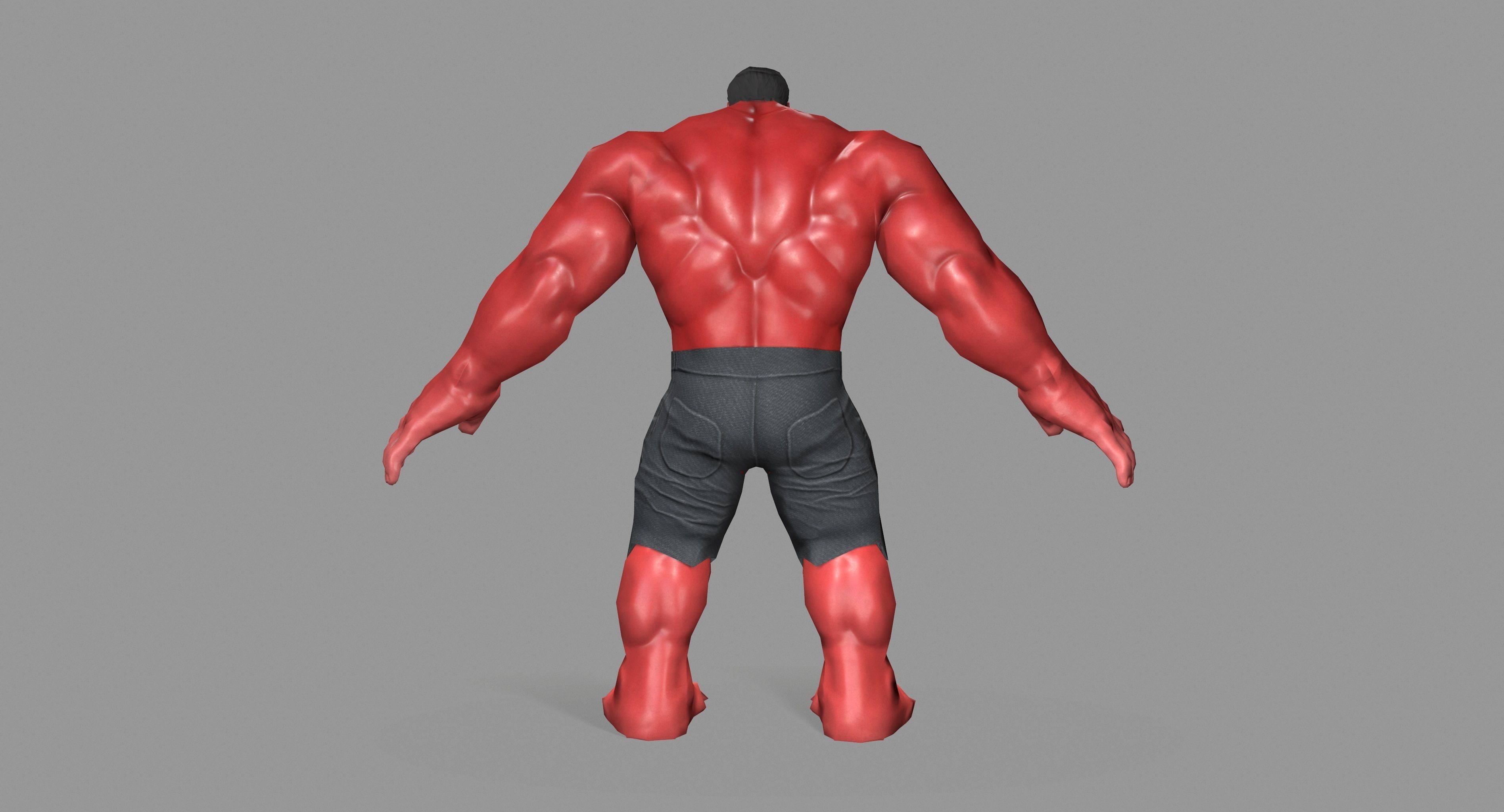 Hulk red Low-poly 3D model_5