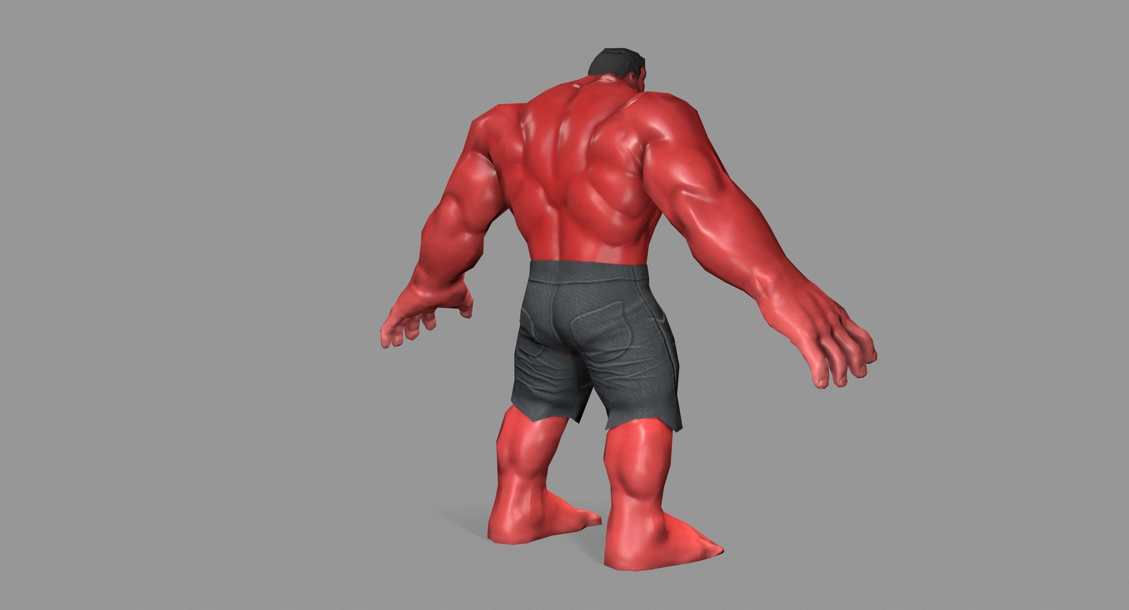 Hulk red Low-poly 3D model_4
