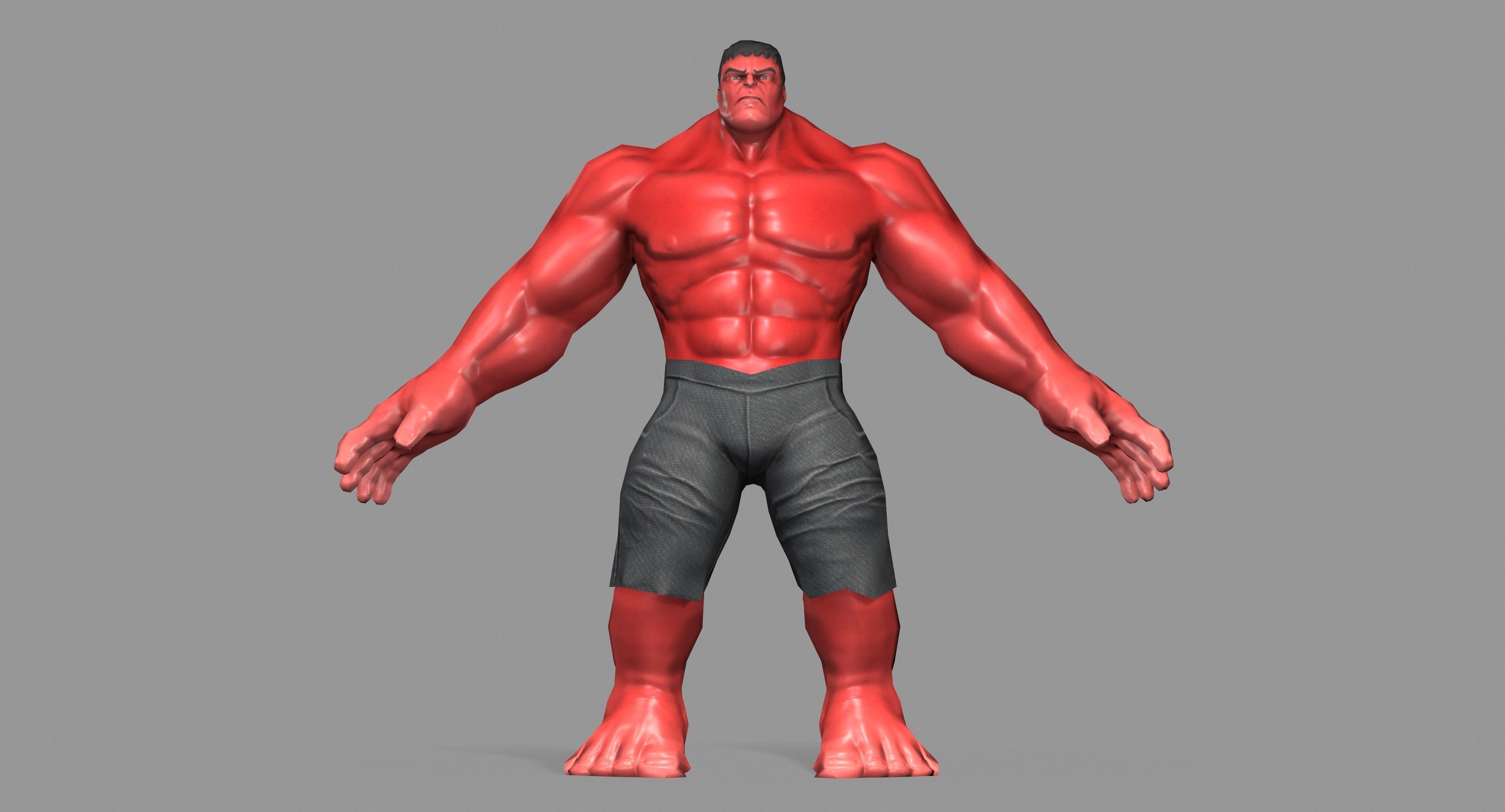 Hulk red Low-poly 3D model_18
