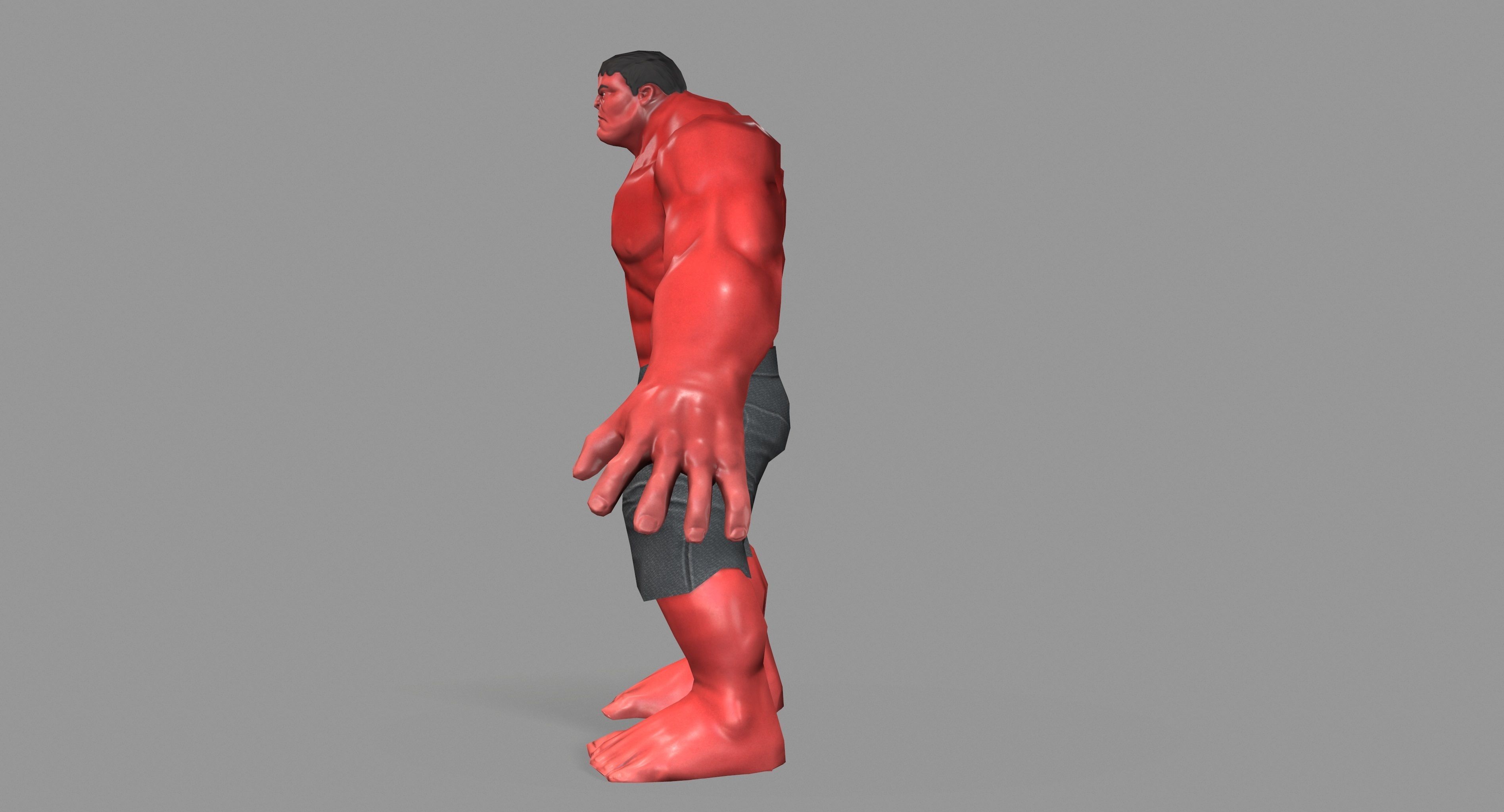 Hulk red Low-poly 3D model_7