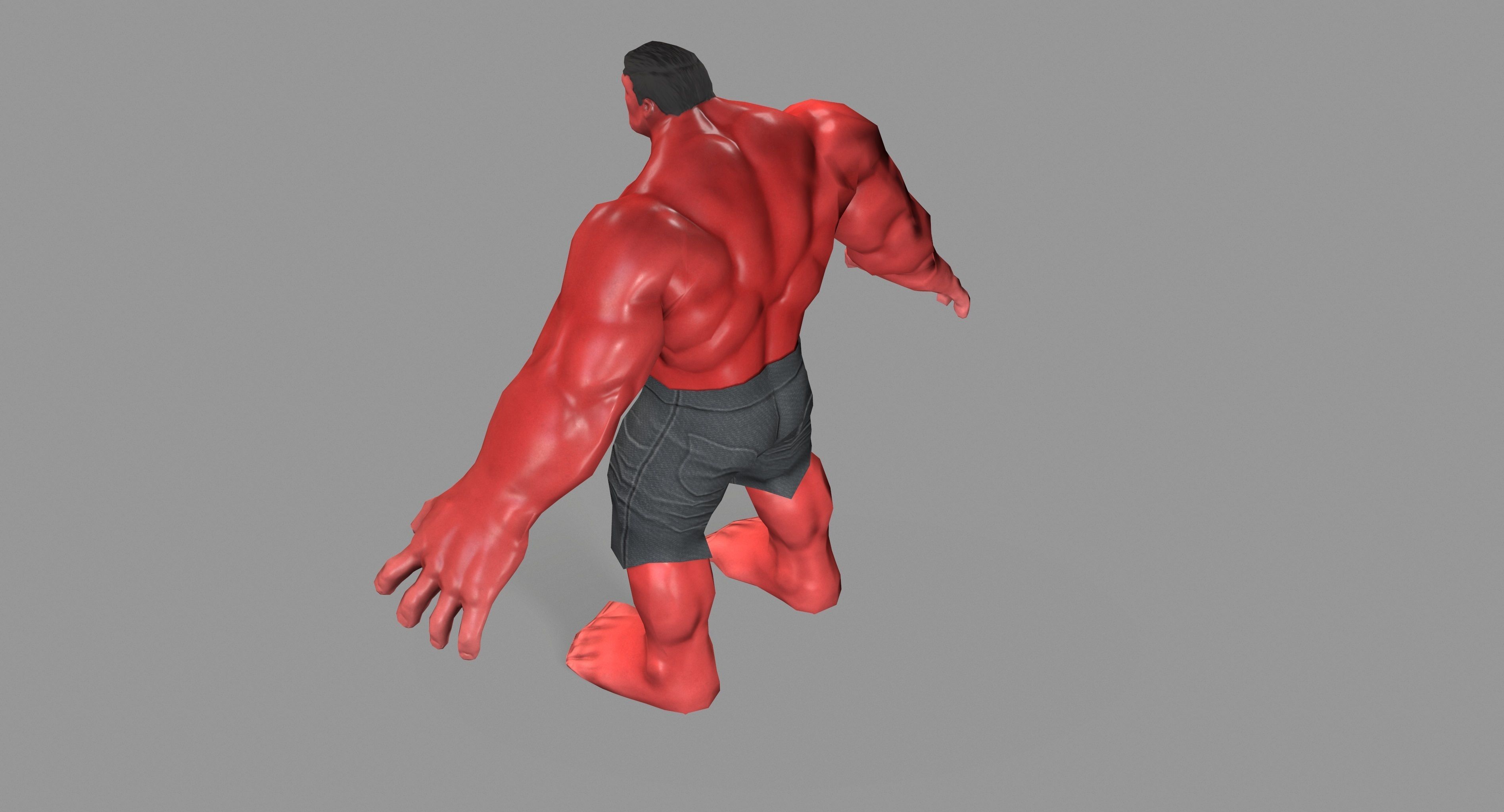 Hulk red Low-poly 3D model_14