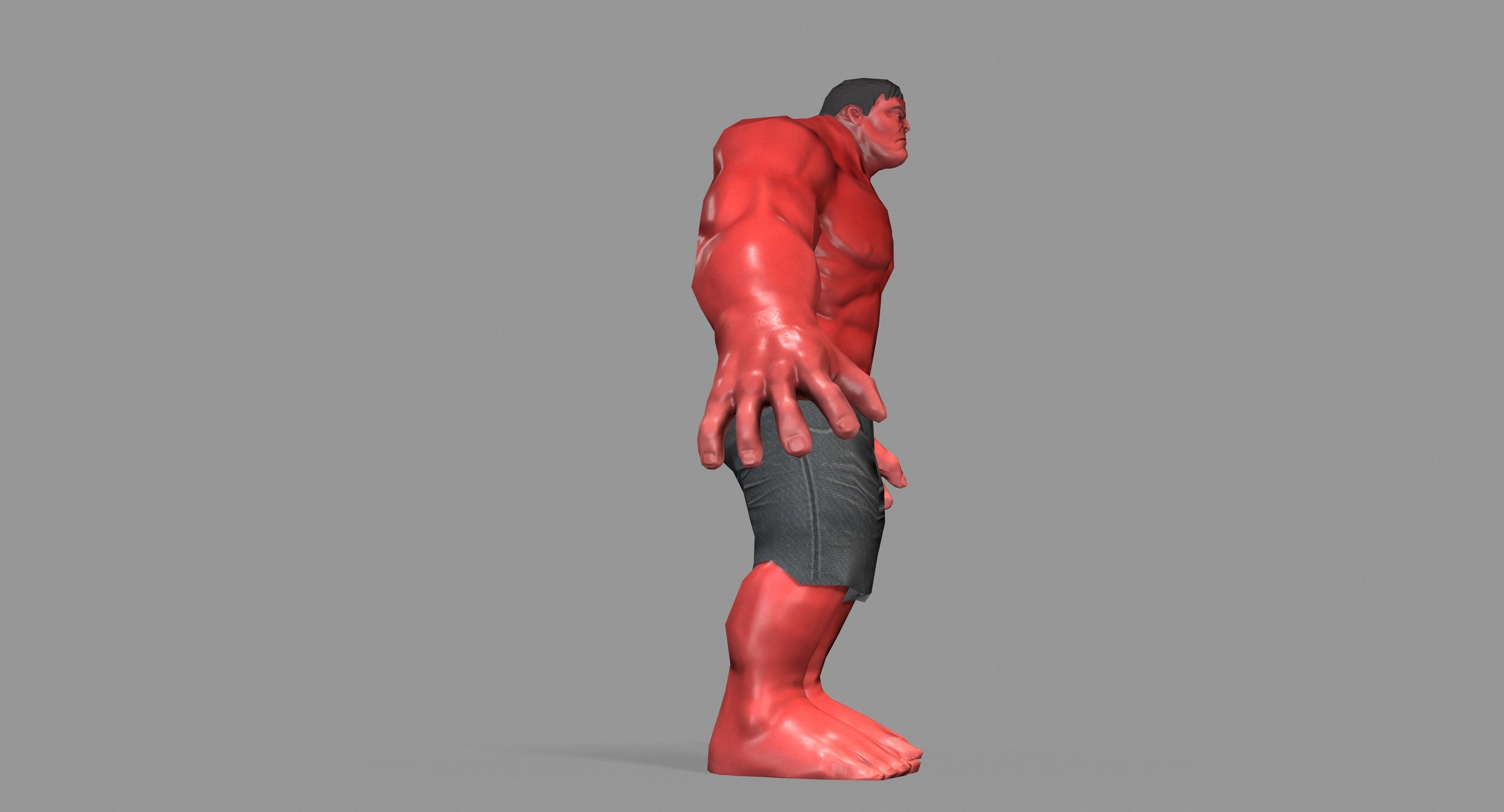 Hulk red Low-poly 3D model_20