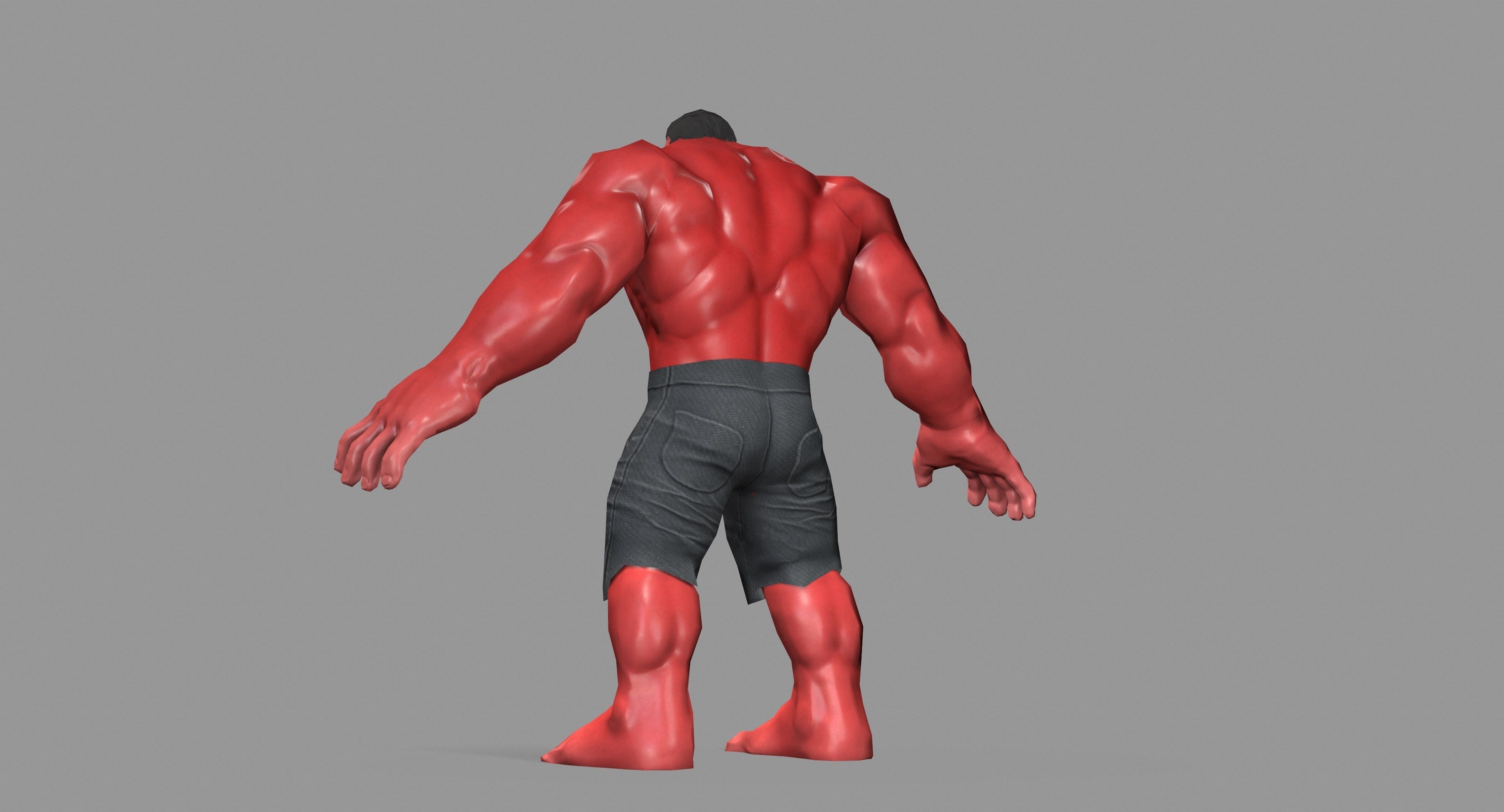 Hulk red Low-poly 3D model_23