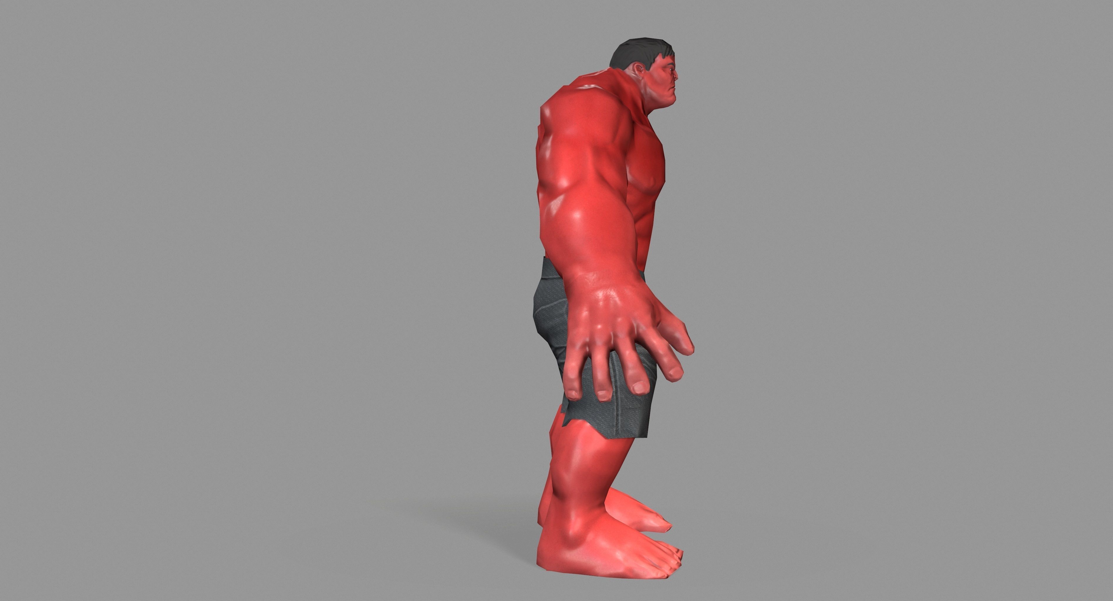 Hulk red Low-poly 3D model_3