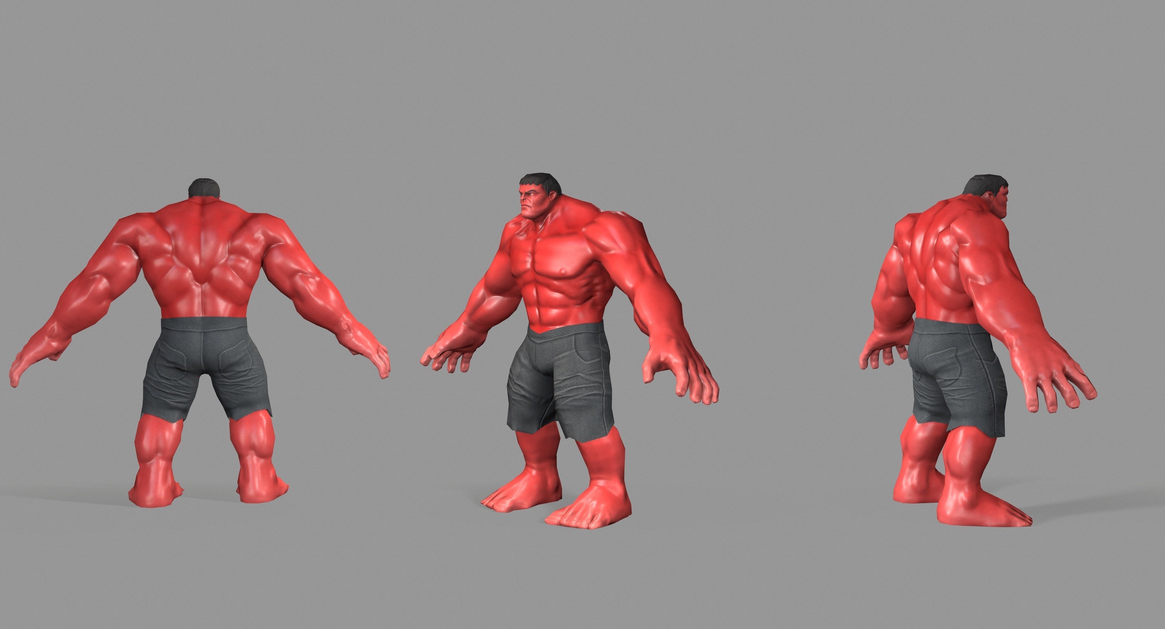 Hulk red Low-poly 3D model_27