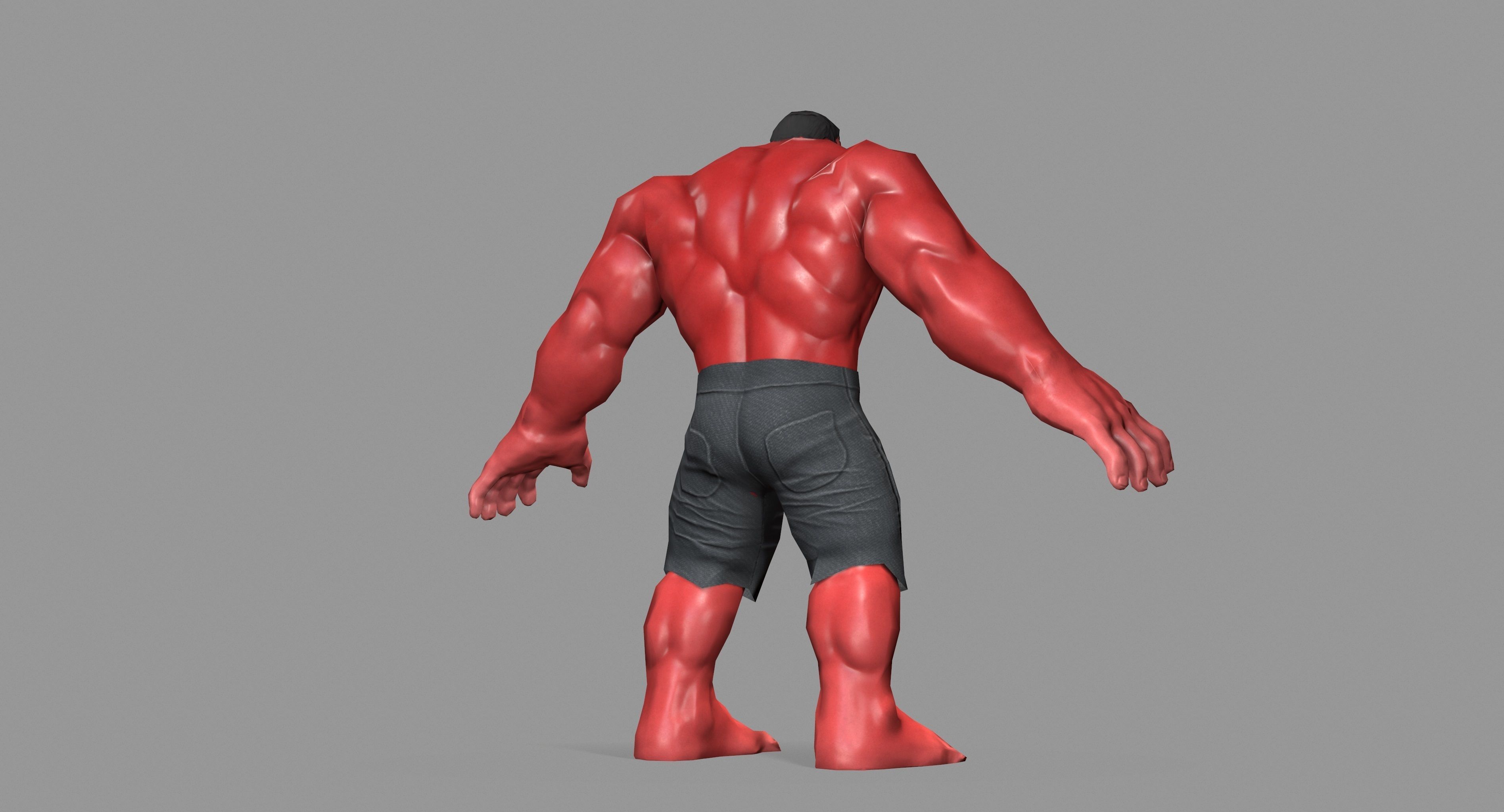 Hulk red Low-poly 3D model_21