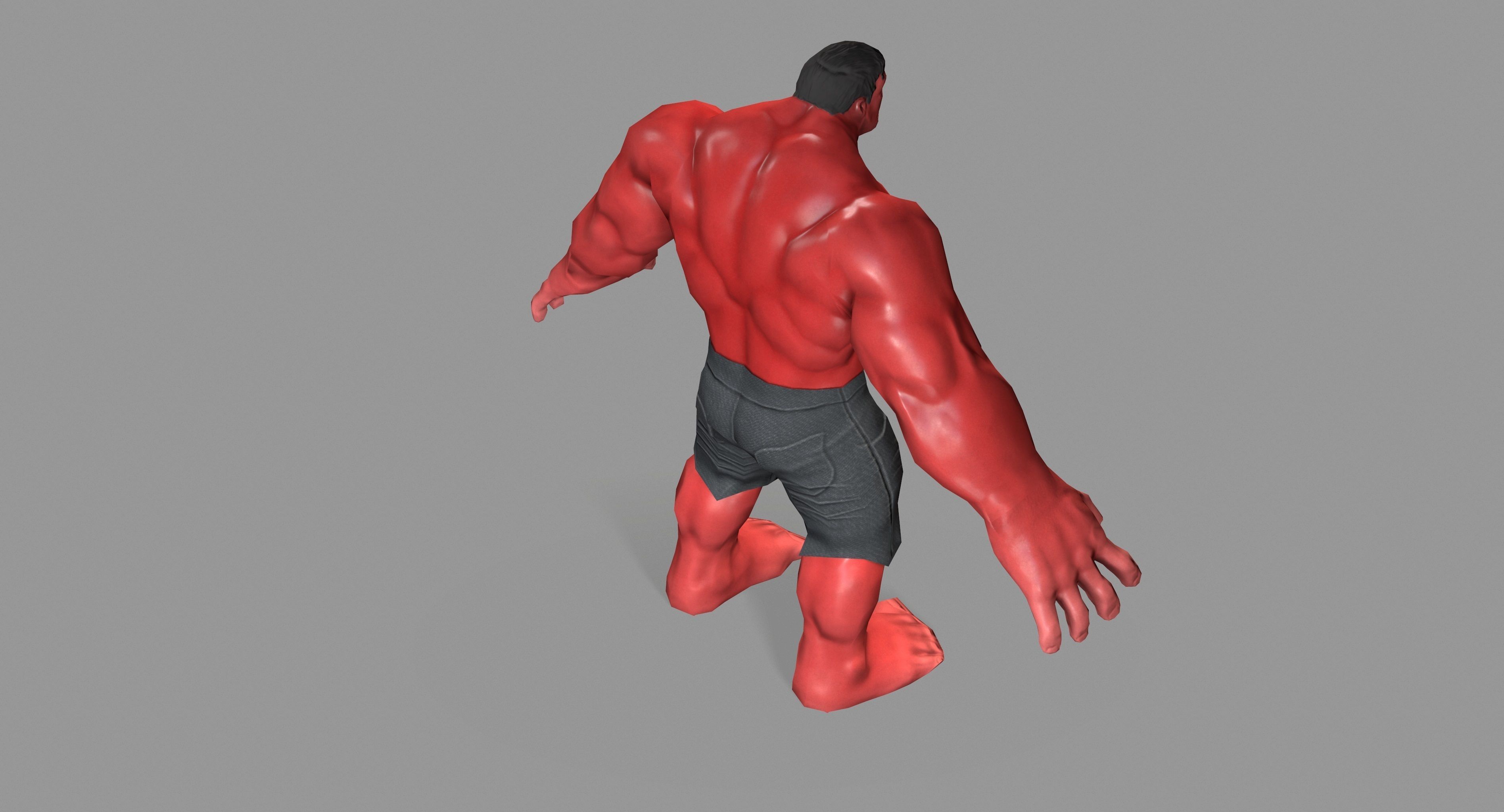 Hulk red Low-poly 3D model_12