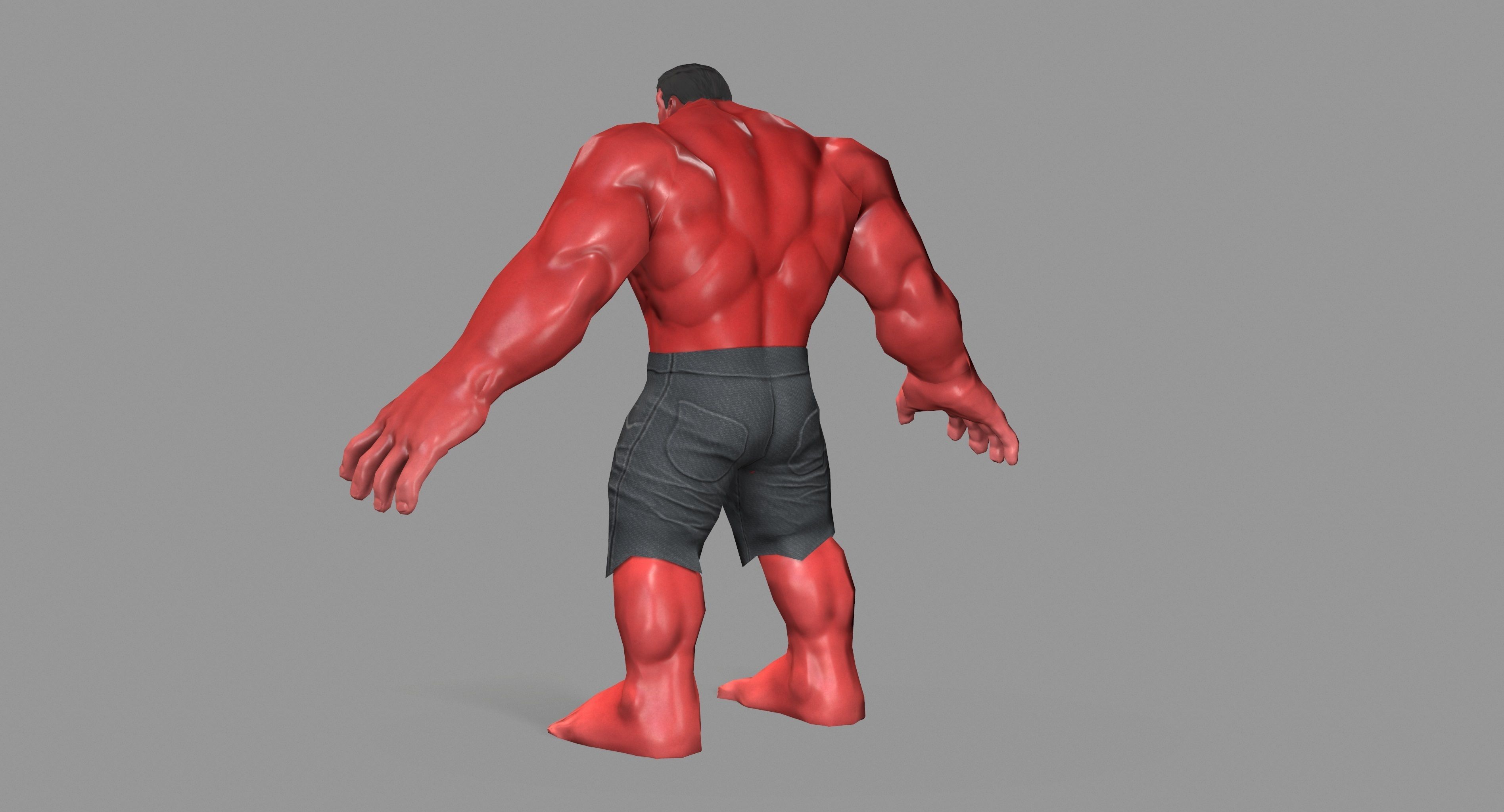 Hulk red Low-poly 3D model_6