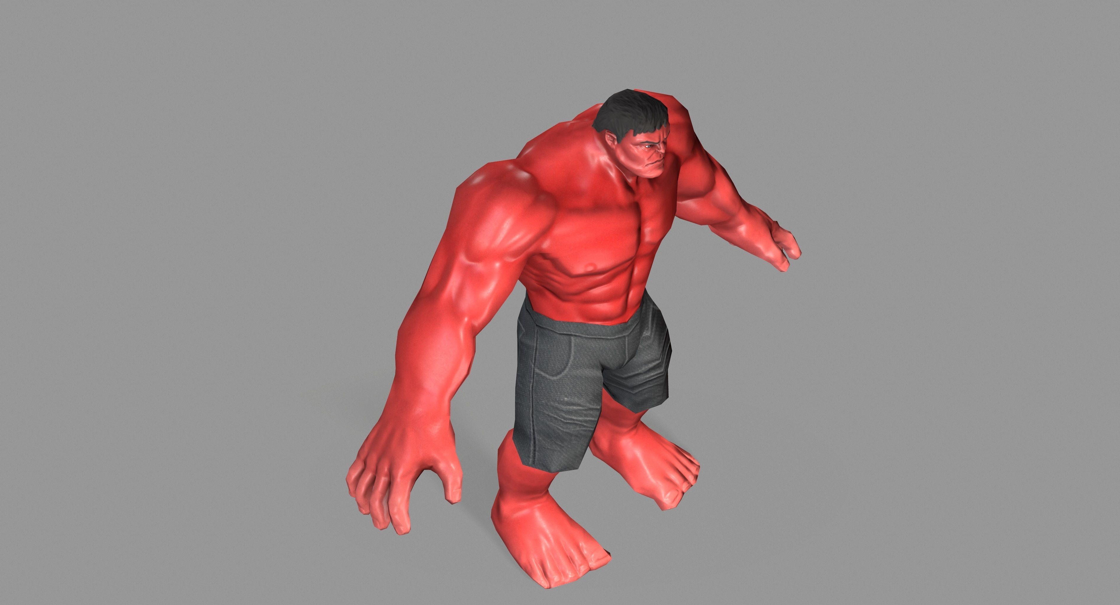 Hulk red Low-poly 3D model_11