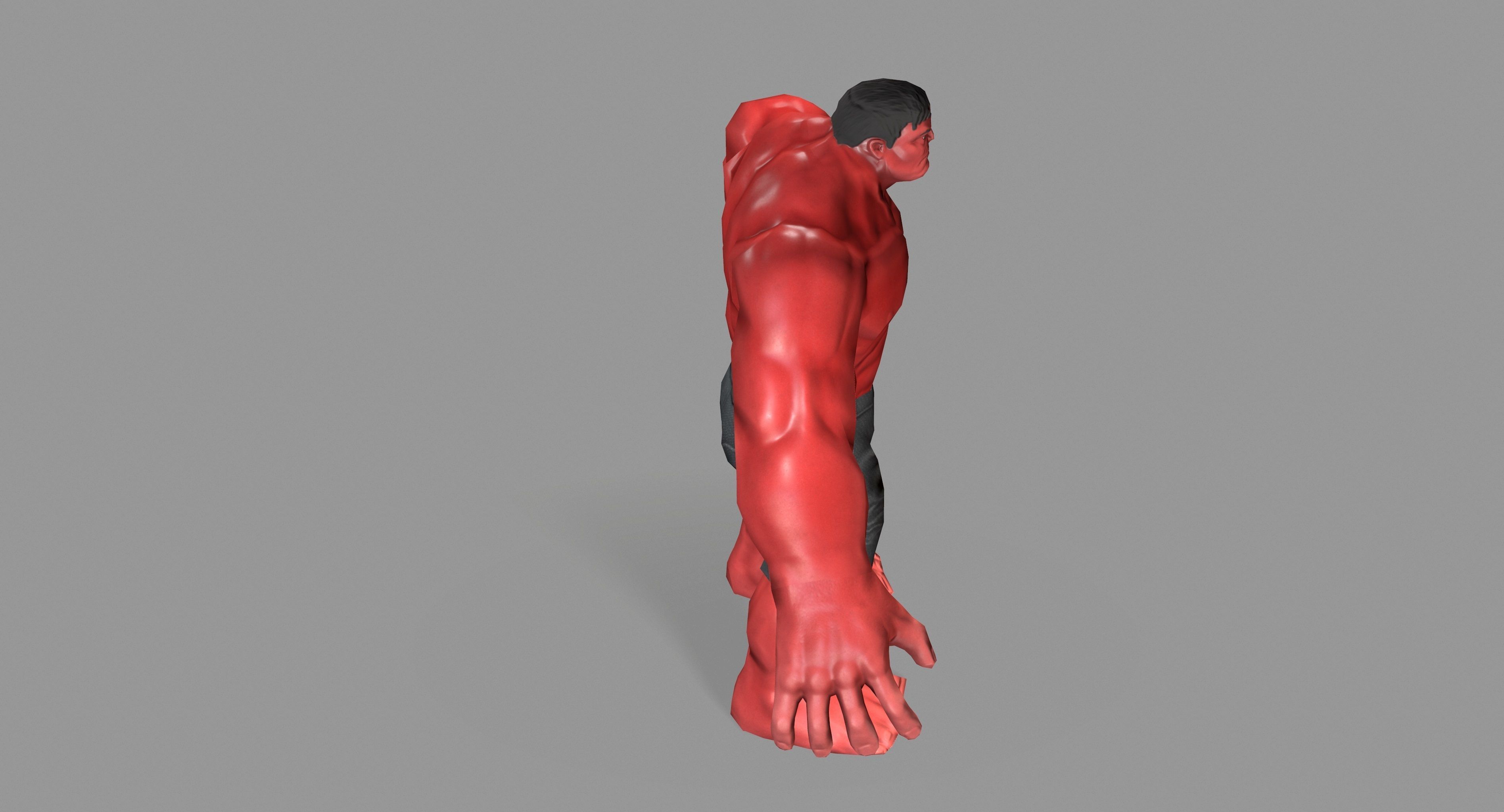 Hulk red Low-poly 3D model_9