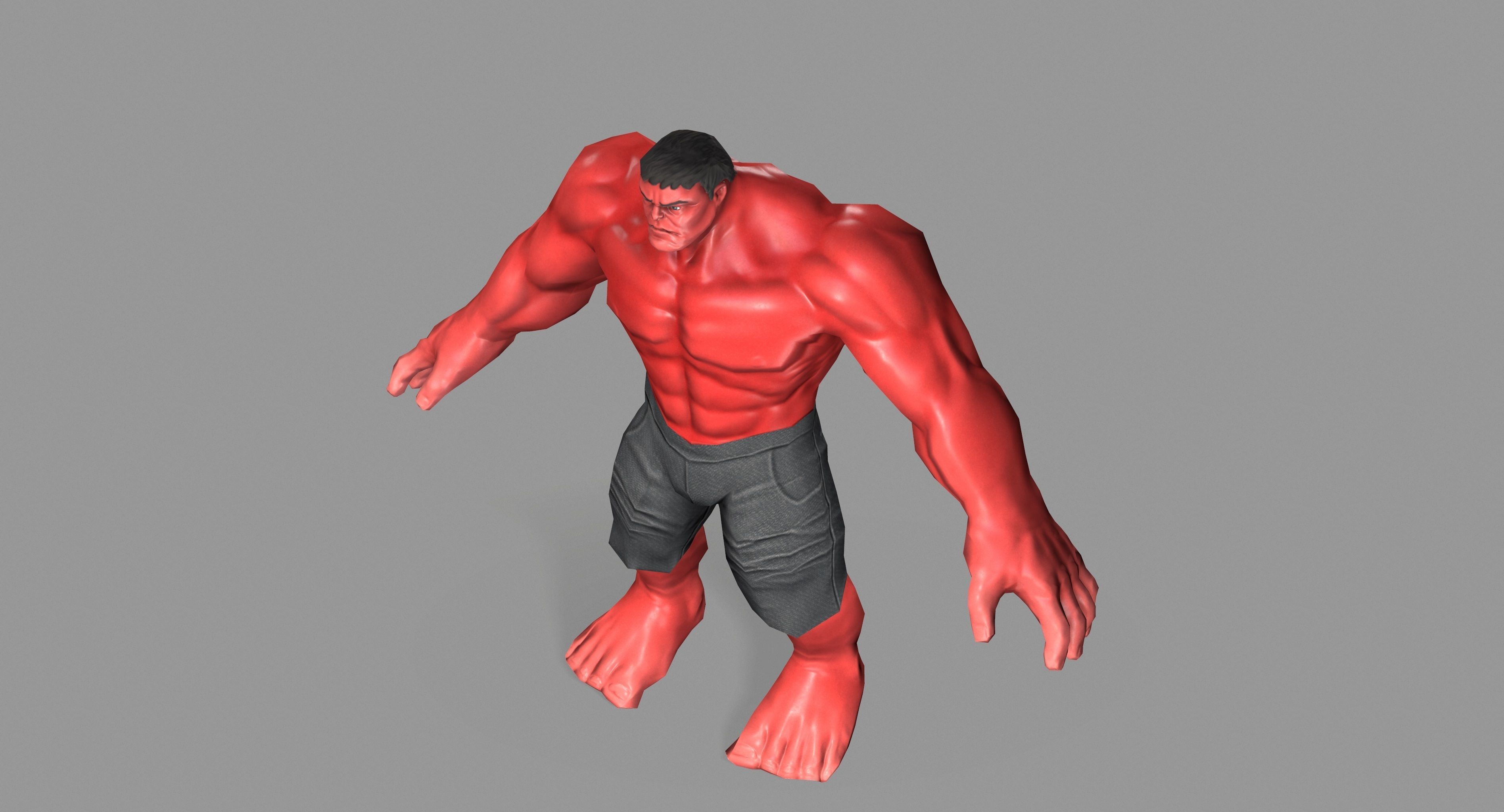 Hulk red Low-poly 3D model_16