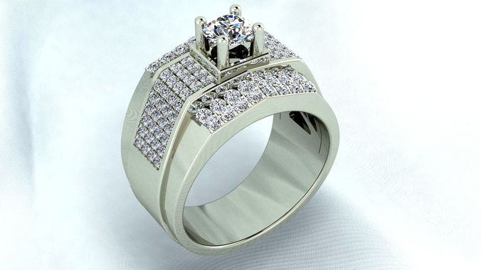 Men diamond ring 3D print model