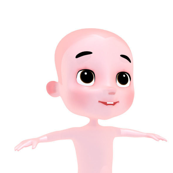 Cartoon Boy Low-poly 3D model_7