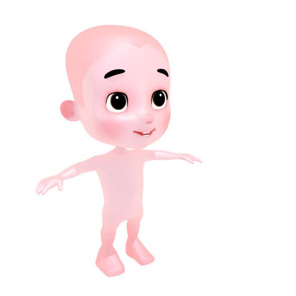 Cartoon Boy Low-poly 3D model_4