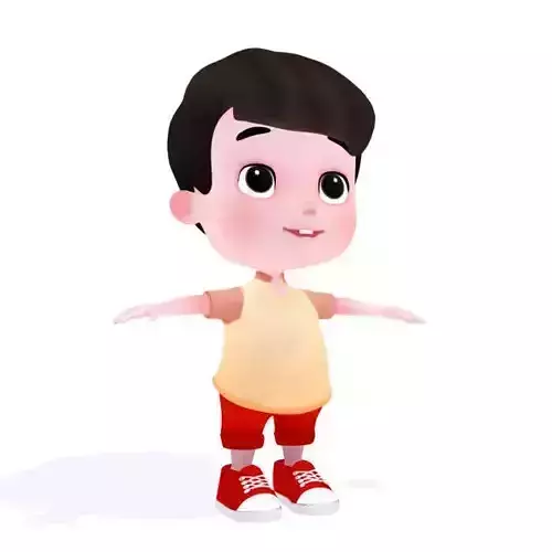 Cartoon Boy Low-poly 3D model Cartoon Boy Low-poly 3D model