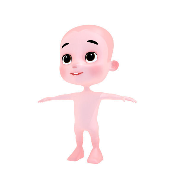 Cartoon Boy Low-poly 3D model_6