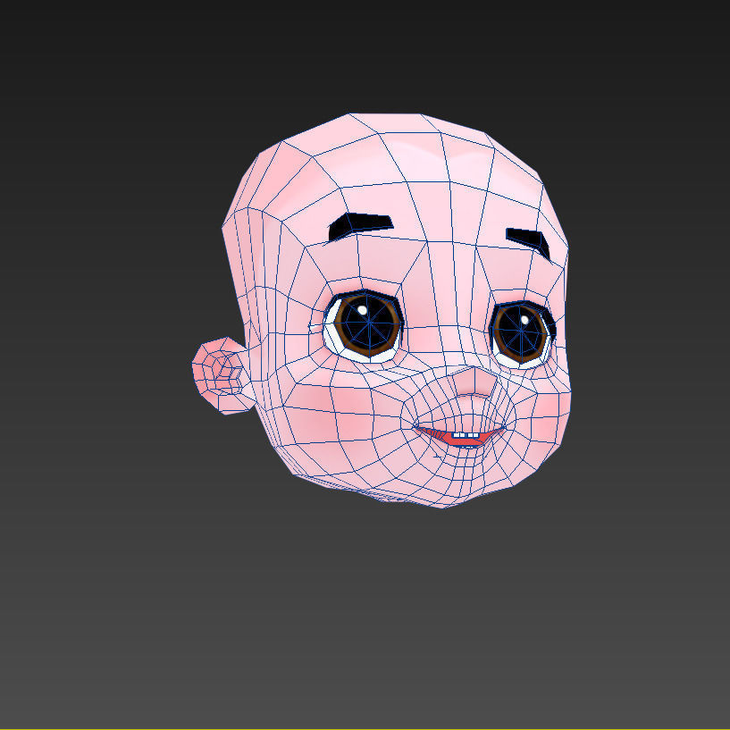 Cartoon Boy Low-poly 3D model_15