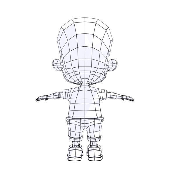 Cartoon Boy Low-poly 3D model_10