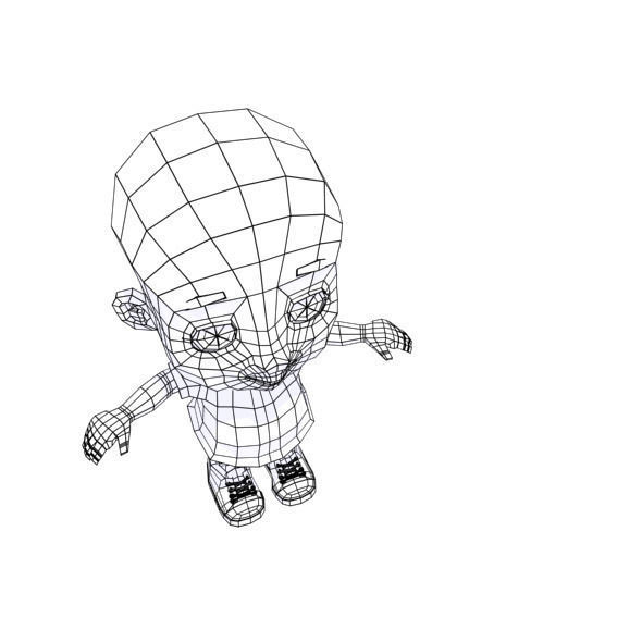 Cartoon Boy Low-poly 3D model_8