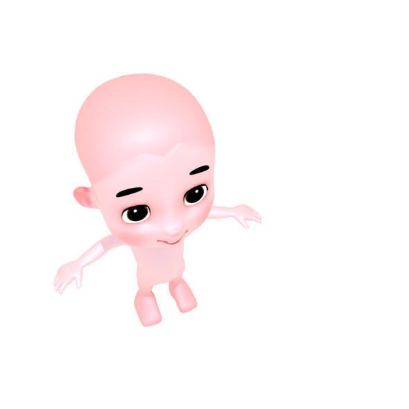 Cartoon Boy Low-poly 3D model_5
