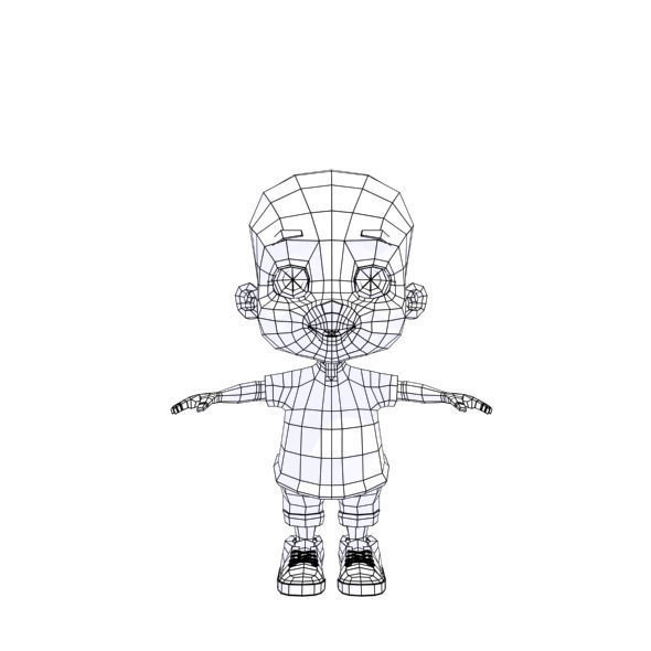 Cartoon Boy Low-poly 3D model_21