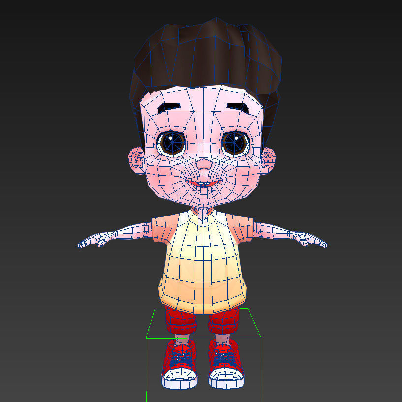 Cartoon Boy Low-poly 3D model_18