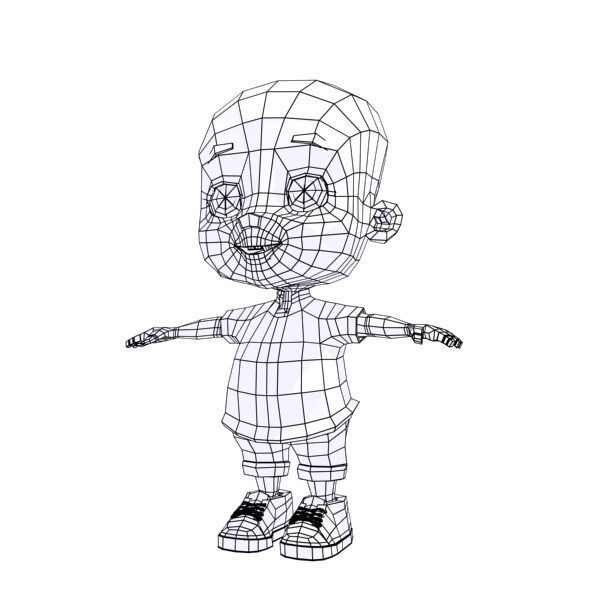 Cartoon Boy Low-poly 3D model_13