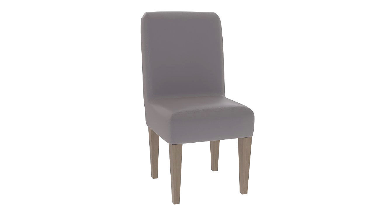 Padded dining room chair 3D model_2