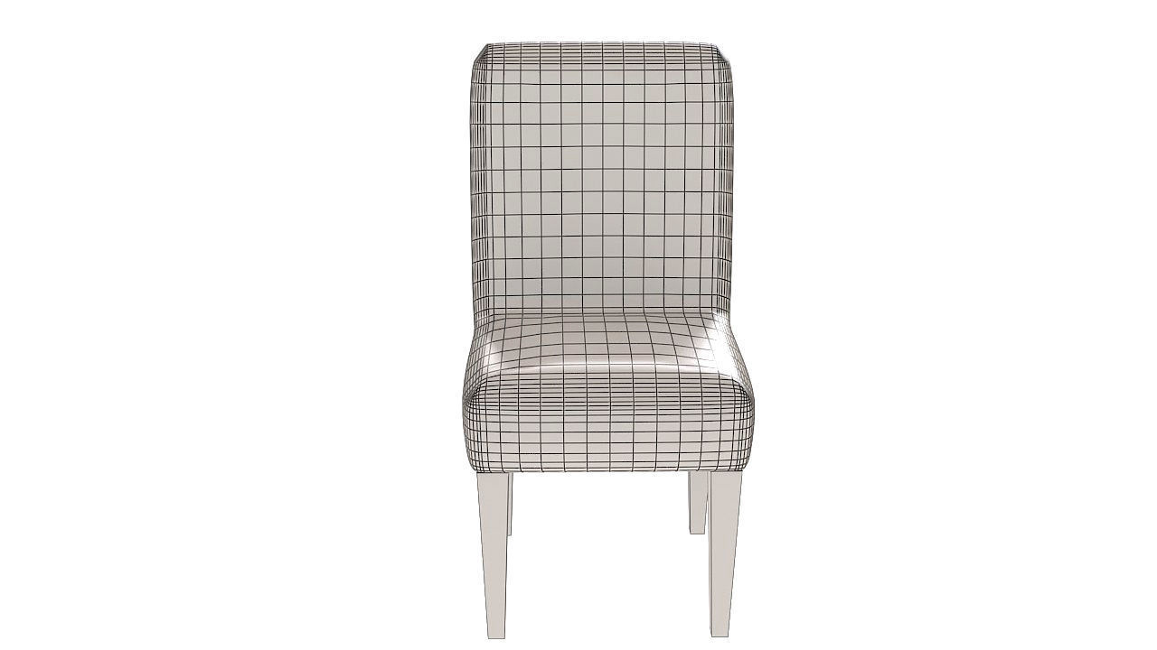 Padded dining room chair 3D model_9
