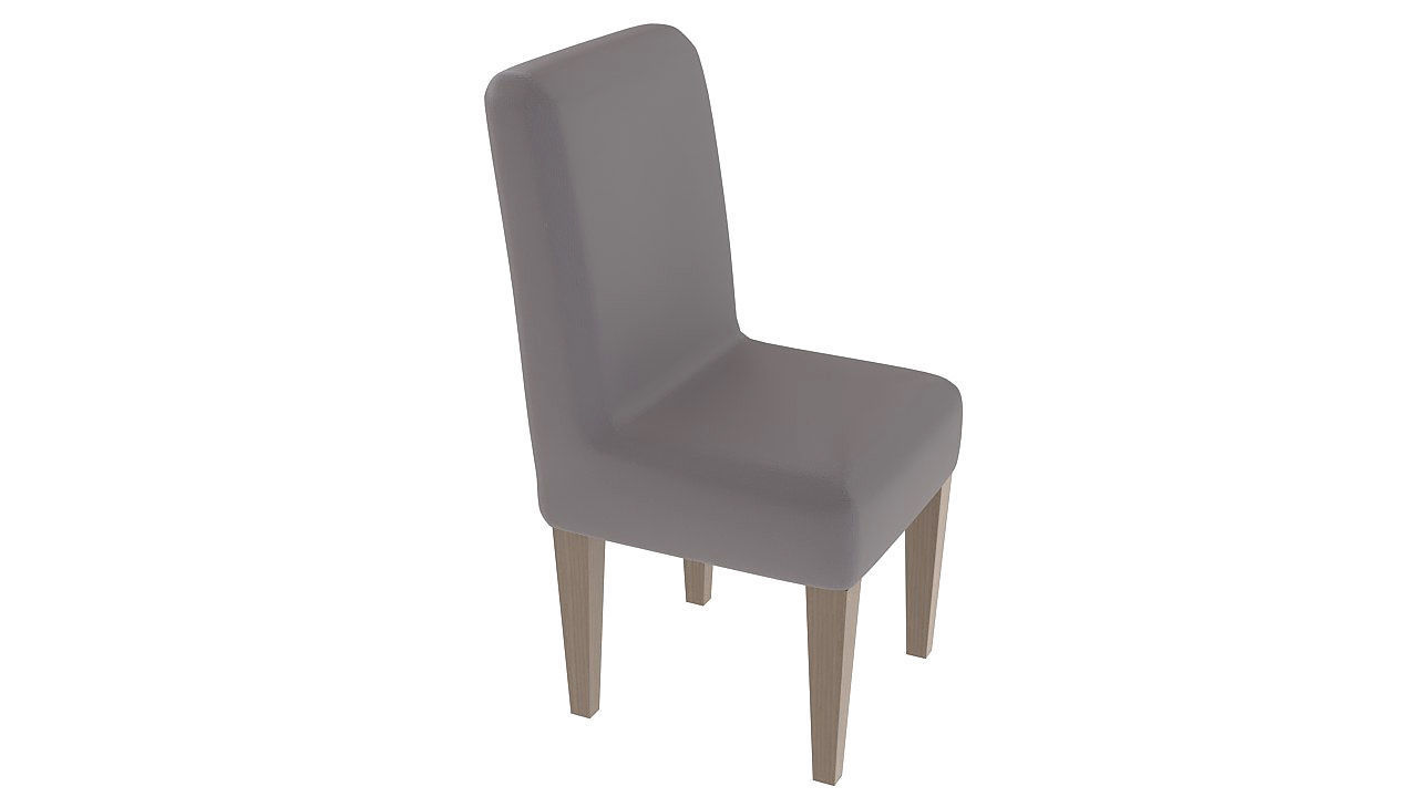 Padded dining room chair 3D model_3