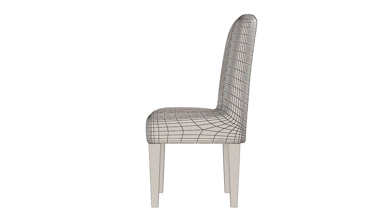 Padded dining room chair 3D model_7