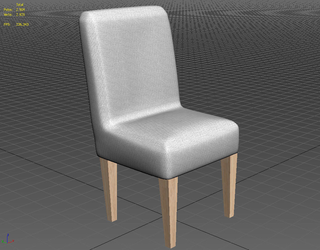 Padded dining room chair 3D model_11