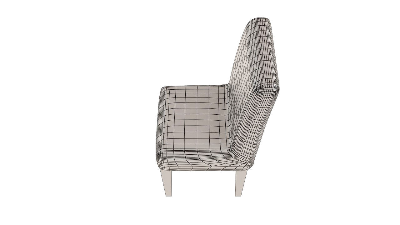 Padded dining room chair 3D model_8