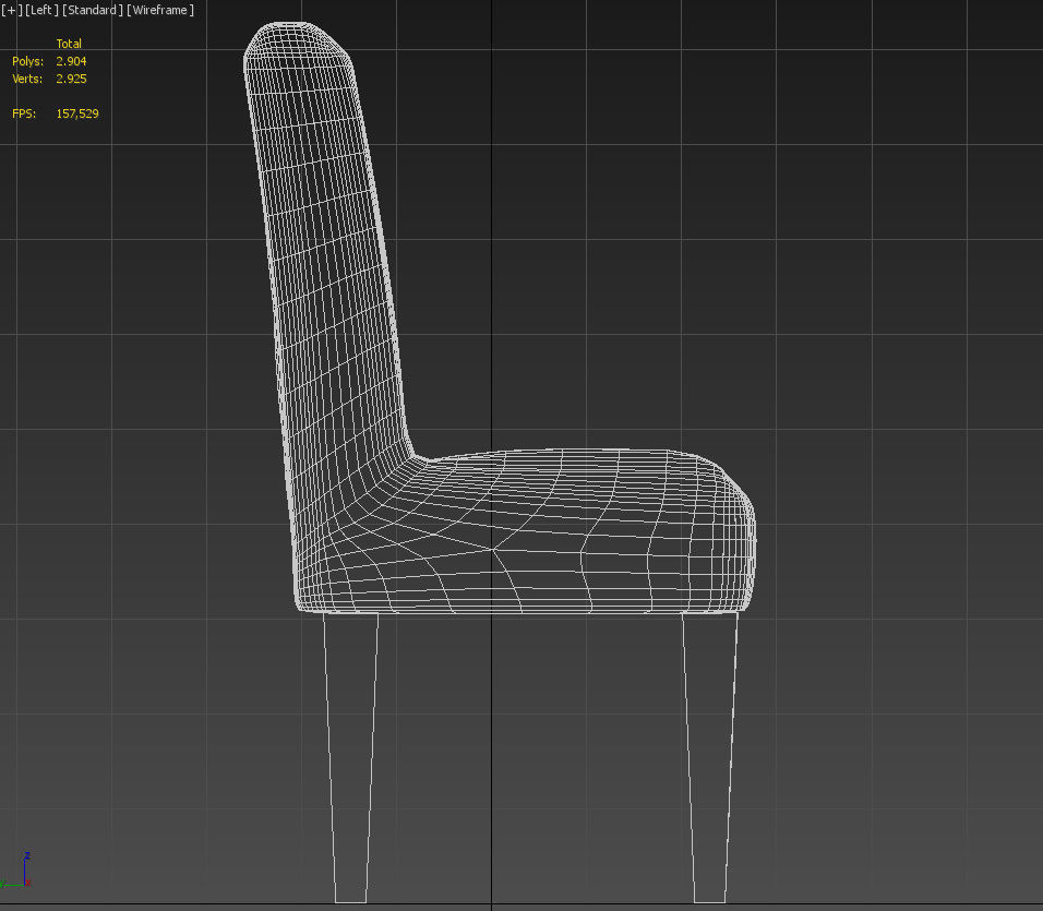 Padded dining room chair 3D model_14