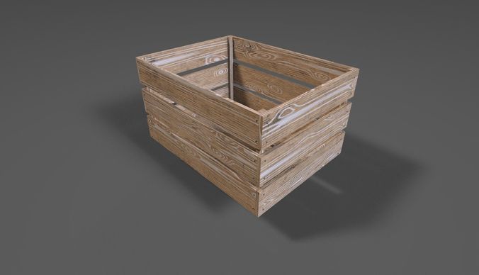 WOODEN BOX  GAME READY Low-poly 3D model