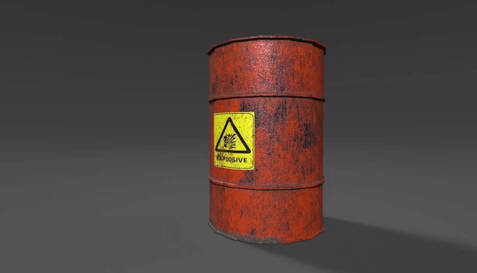 EXPLOSIVE BARREL 3D GAME READY Low-poly 3D model