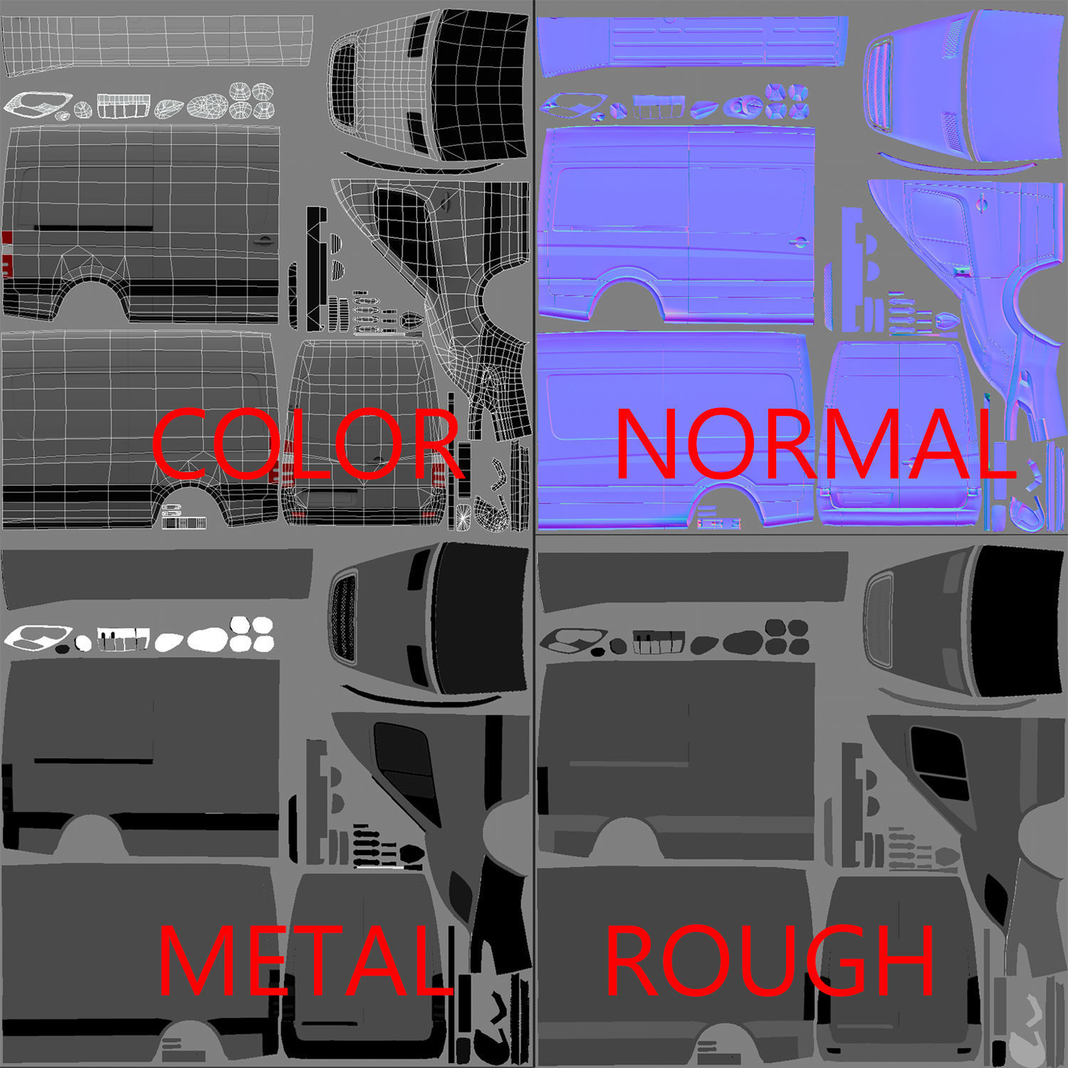 Delivery Van Low Poly Low-poly 3D model_15