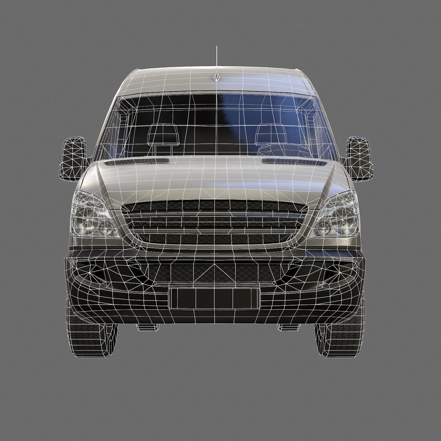 Delivery Van Low Poly Low-poly 3D model_13
