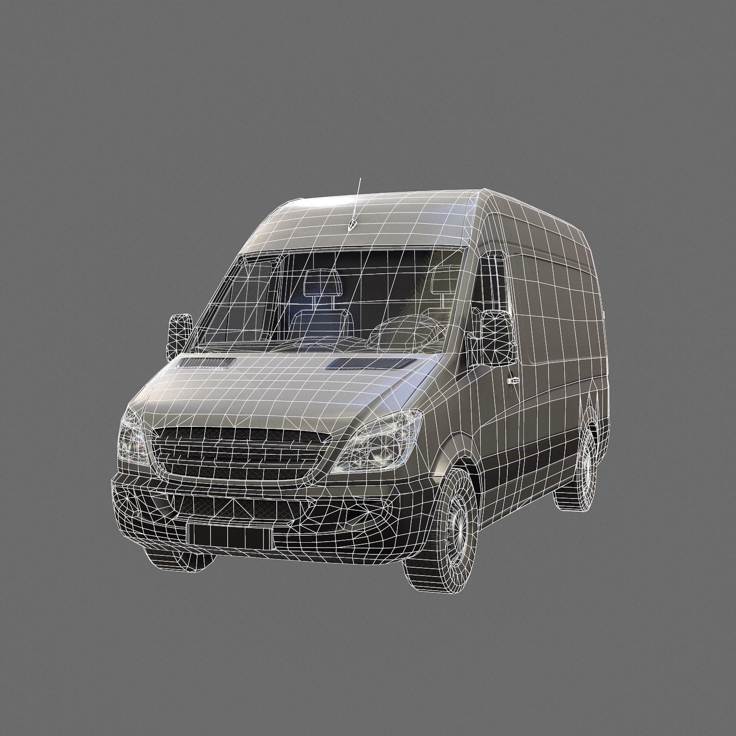 Delivery Van Low Poly Low-poly 3D model_21